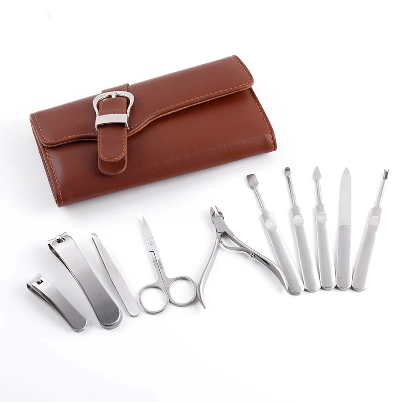 High-quality 10 PCS/set Nail Art Manicure Tools Set Nails Clipper Scissors Tweezer Knife Nail Manicure Set Professional