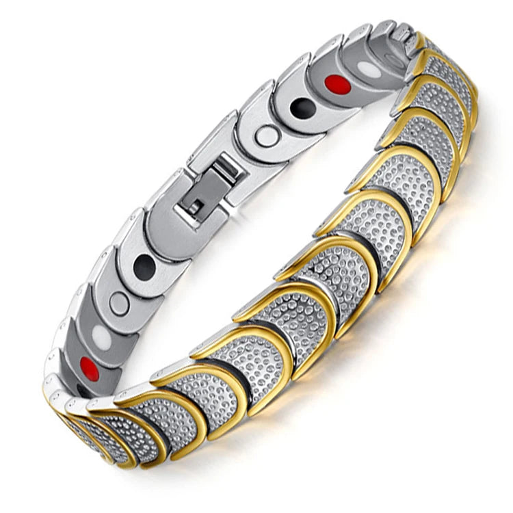New Style Quantum Scalar Energy Pure Titanium Anti- Radiation Gold Plated Charm Bracelet