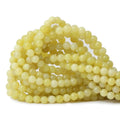 Wholesale Natural Lemon Jade Gemstone Smooth Stone Beads for Jewelry Making & DIY Handmade Crafts Loose Beads