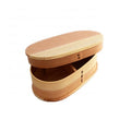 Classical Hot Sell Japan Style Handmade 19.5cm Oval Wooden Lunch Bento Box