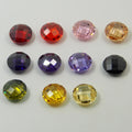 Wholesale 4mm to 12mm Round Shape Cubic Zirconia Stones Double Checkerboard Cut 12 Colors Loose Cubic Zirconia
