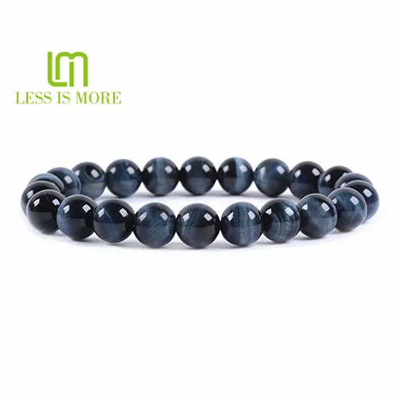 Blue Tiger Eye Natural Crystal Energy Beaded Bracelet for Gym Bohemian Style Wedding Anniversary Party Gift