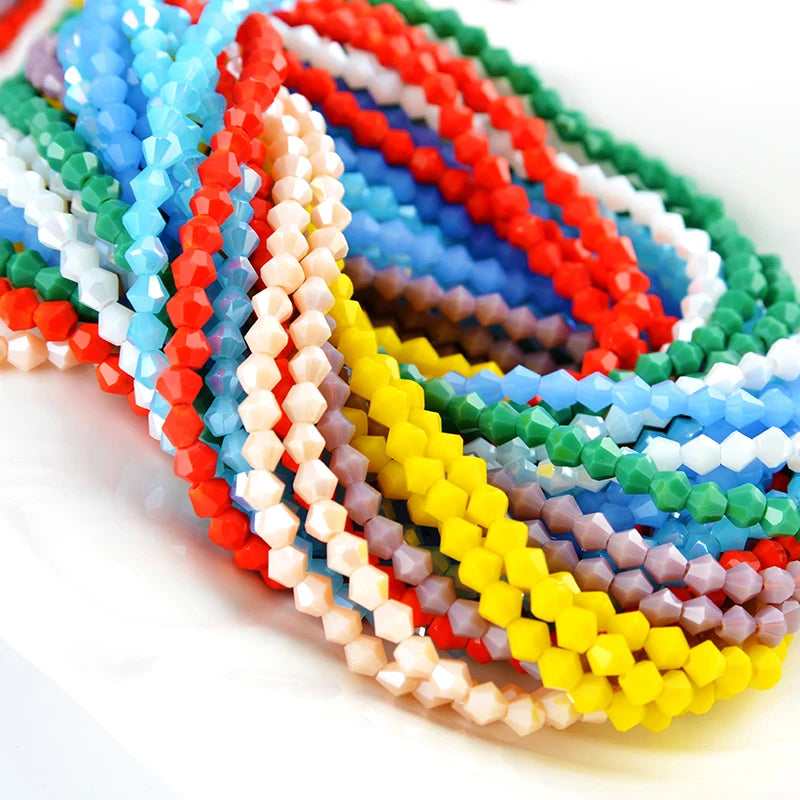 Spacer  Faceted Colorful Crystal Beads String Diamond Shaped Crystal Beads Bicone  Gemstone Beads for Jewelry Making