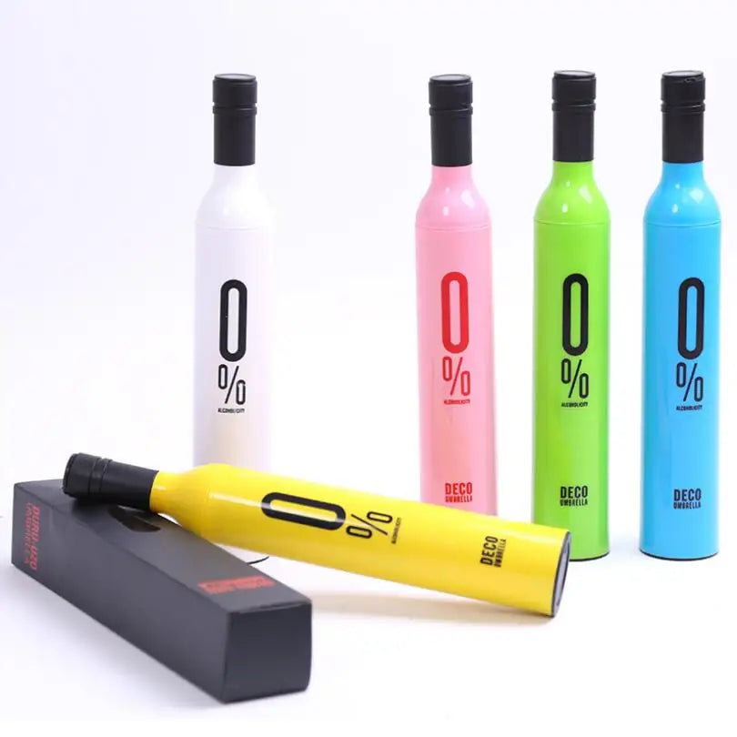Bottle Wine Umbrella Folding Sun Rain Umbrella Windproof Sun Shade Custom Logo Umbrella Customized Logo Printing Gift Giveaways