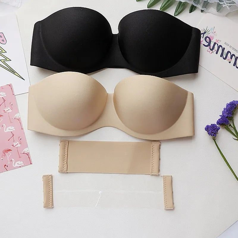 LD-WX031 China Wholesale Comfortable One Piece Adhesive Seamless Invisible Bra Magic Wing Sexy Strapless Bra