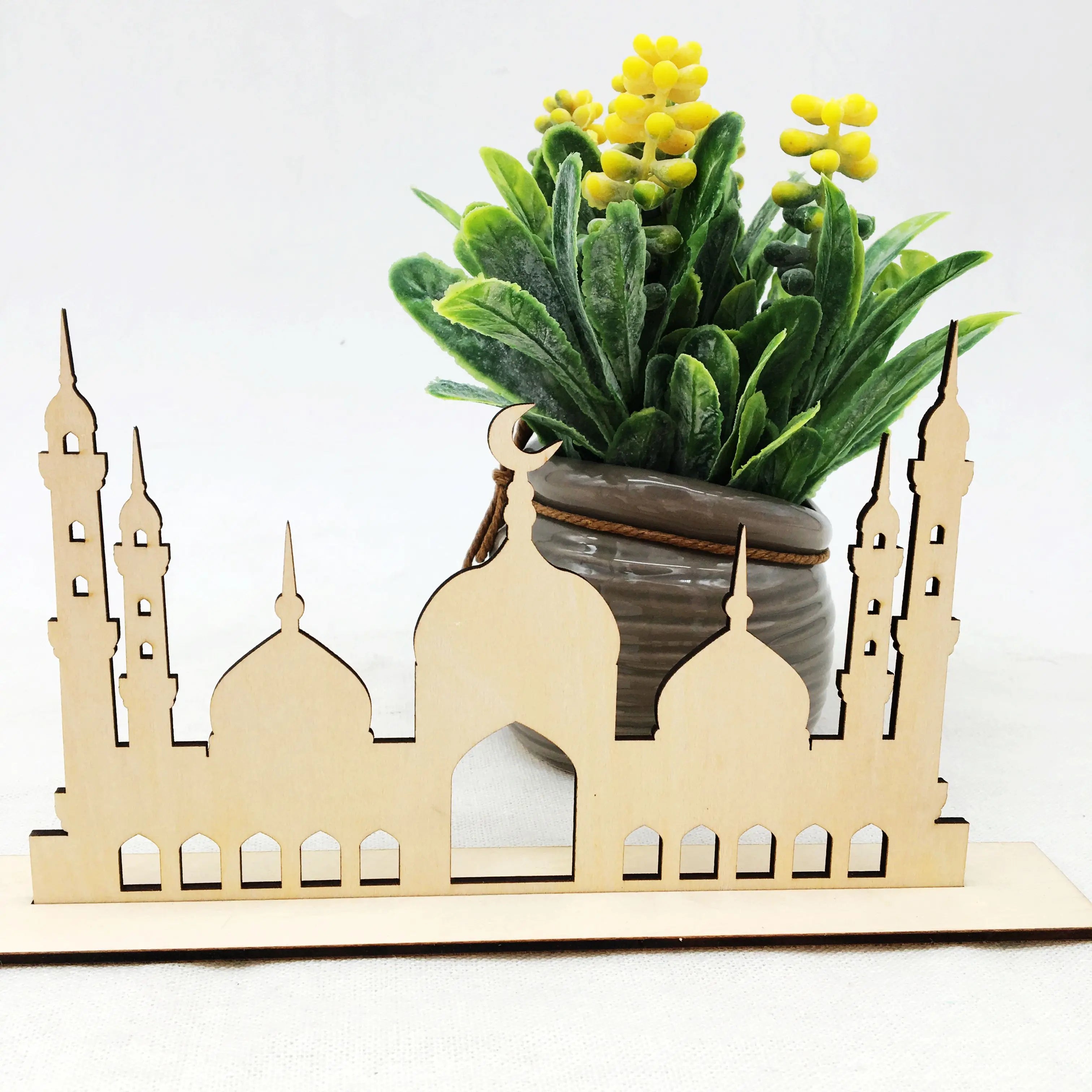 Laser Cut Wooden Mosque Model for Islamic Prayer Decor