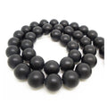AB0069 Natural Black Frosted Agate Onyx Beads Matte Black Onyx Agate Beads