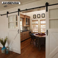 Black 6.6ft Heavy Duty Sturdy Sliding Barn Door Hardware Kit for Single Door Smoothly and Quietly Rails