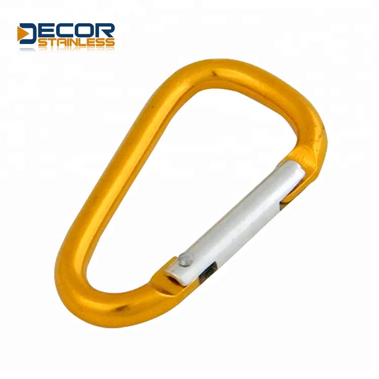 Multi-Specification Safety Accessories Aluminum D Type Carabiner Spring Snap Hook Factory Outlet