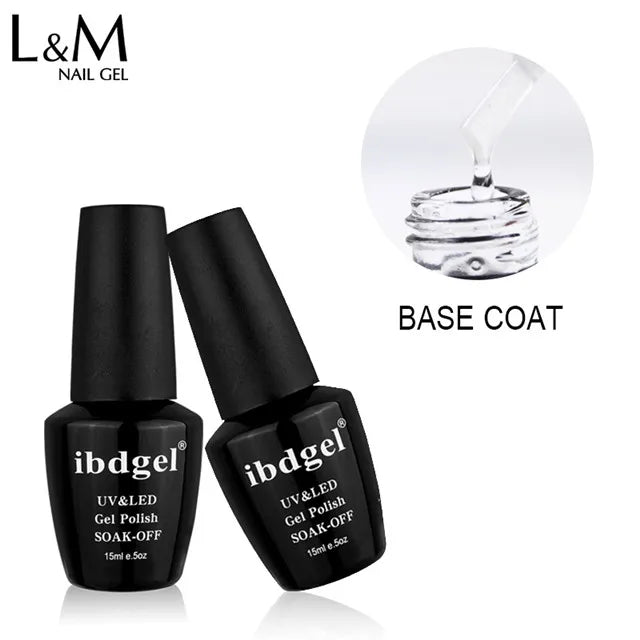 L&M Ibdgel Less Smell Gel Uv Base Coat Top Coat Gel Nail Polish