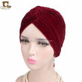 New Luxury Unisex Chemo Cap Headwrap Women Velvet Turban Velour Head Wrap TJM-21