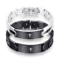 European Fashion Stainless Steel Scripture Cross Bracelet Bangle Design for Lovers