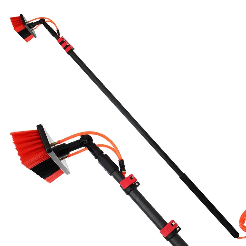 Zhenda Factory Best  Manual Version 4.6M Retractable Aluminum Pole Solar Panel Cleaning Brush with Water Fed Pole