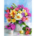 Modern Diamond Painting Canvas Print Flowers Vase Diy Rhinestones Picture AB Round Full Drill Diamond Painting Wall Art