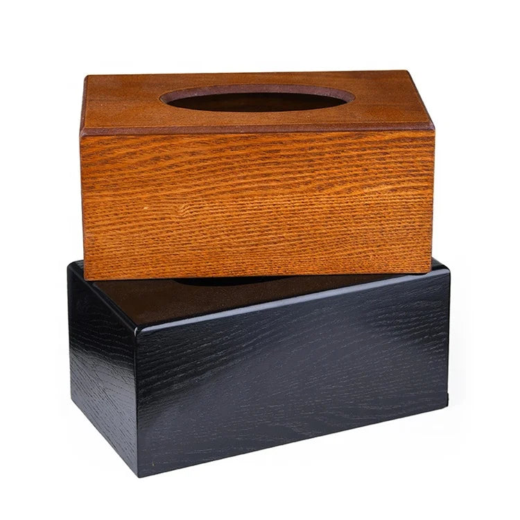 Luxury Classical Hot Sell Creative Handmade Eco-friendly Ashtree Wood Japandi Style Rectangle Tissue Box