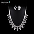LUOTEEMI Tops Fashion Luxury Clear Cubic Zirconia Women Beautiful Quality Wedding CZ Bridal Jewelry Sets