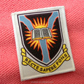School Uniform Sewing on Woven Badge Fabric Labelweaving Clothing Badge With Merrow Border