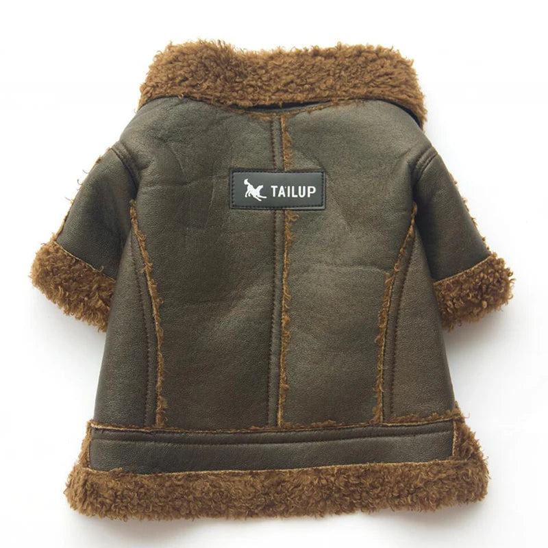 Small XL Dog Jacket Clothing for Pets Coated Comfortable Warm Fur Style With Solid Fashionable Sport Pattern PU Leather 5-7 Days