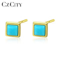 CZCITY Cute Geometric Stud Earrings Fashionable 925 Sterling Silver Earring Jewelry
