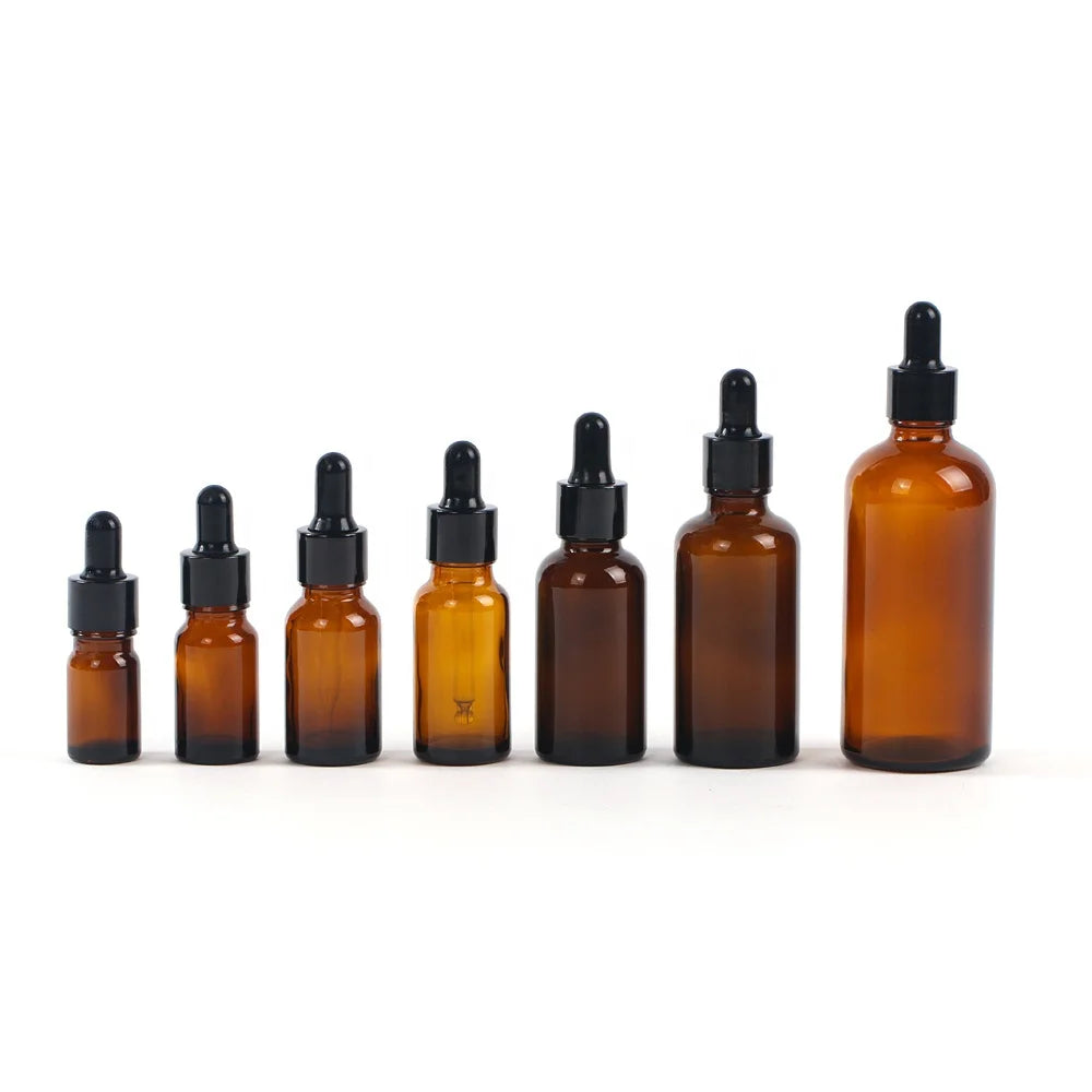 Amber Oil Dropper Glass Bottle Essential Oil Bottles with Glass Dropper