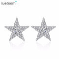 LUOTEEMI Geometric Luxury Charming Full Shiny CZ Crystal Star Moon Stud Earrings for Women 2023 Fashion Jewellery Brinco Gifts
