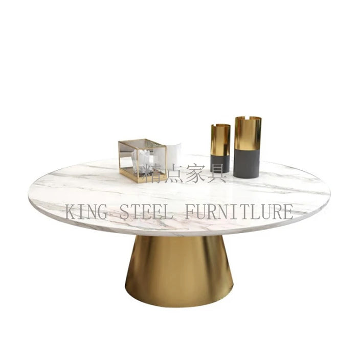 Round Coffee Tables Set Luxury Modern Marble Top Coffee Table for Living Room