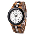 BOBO BIRD Luxury Chronograph Wood Watch Custom Logo Wooden Watches Men Wrist