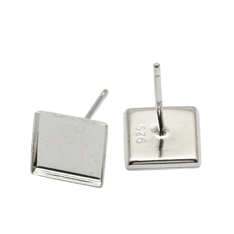 Beadsnice ID 26469 26846 Square Stud Earrings 925 Silver Jewelry Making