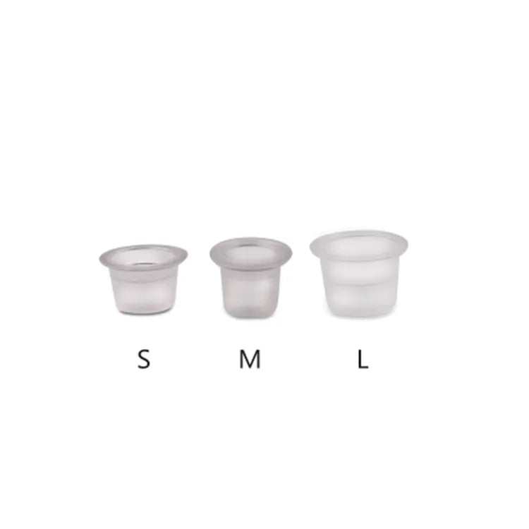 Wholesale Disposable PMU Ink Cups - Clear Plastic Pigment Cups for Permanent Makeup - 50pcs/Pack Leak-Proof