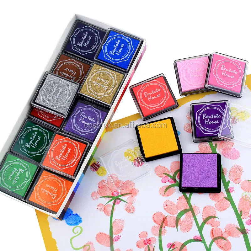 Craft Ink Pad Stamps Partner Diy Color20 Colors Rainbow Finger Ink Pad for Kids
