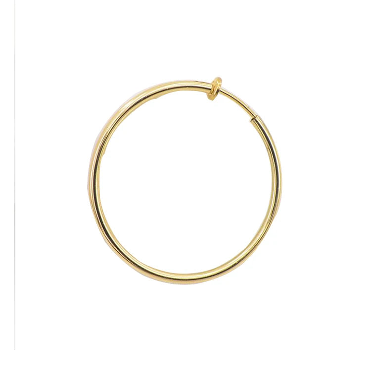 60 mm Brass Spring Hoops Gold Plated Clip on Earrings for Non-Pierced Ears Gift for Women