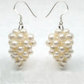 Custom Sterling Silver Fishhook Grapel Pearl Earring