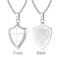 New Fashion Bible Verse Cross Shield of Faith Pendant Necklace
