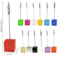 High Quality Colorful Resin Cube Base Memo Clip Holder Stand with Alligator Clip Stargood XJ MEMO HOLDER for Office School Home MegaBDM