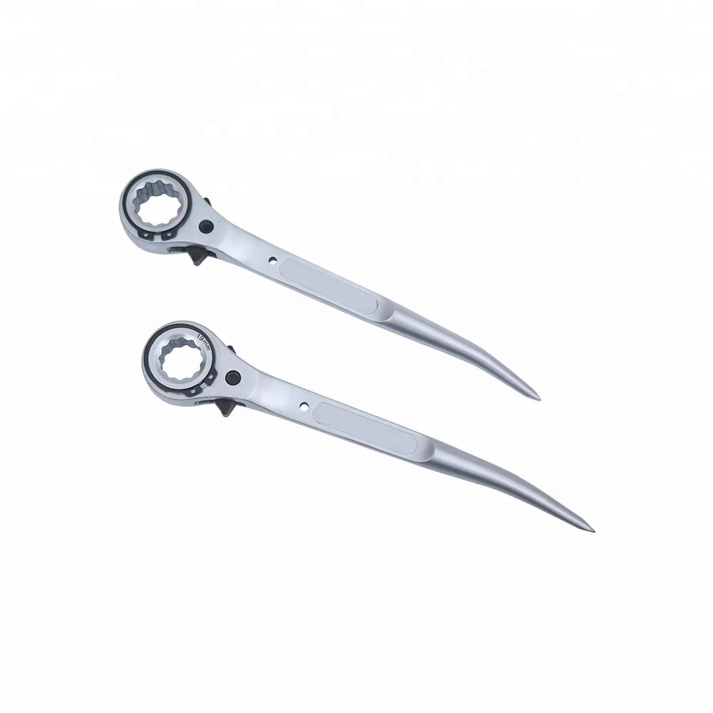 Pointed Tail Ratchet Wrench Chrome Vanadium Steel Quick Release Spanner for Scaffolding/mechanical Repair