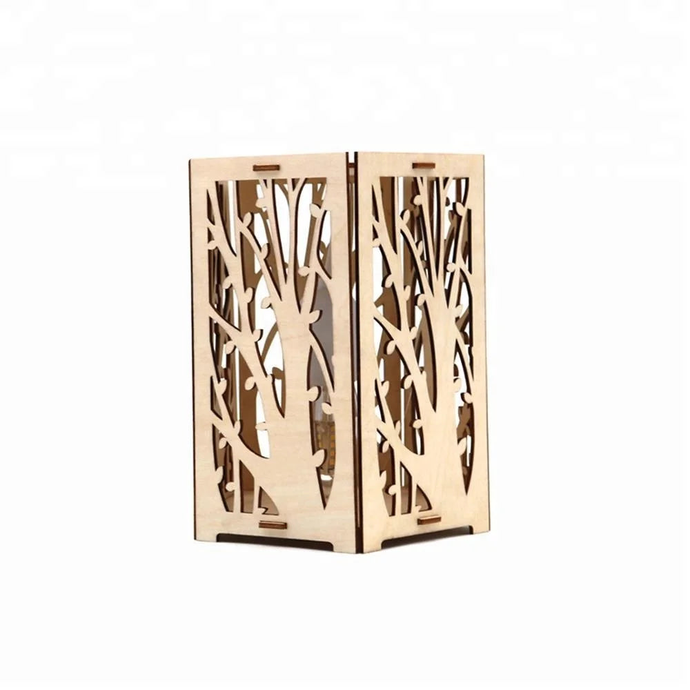 Art Minds Laser Cut Wood Wall Lamp Modern Holder for Outdoor Wall Decoration