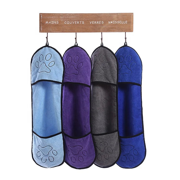 Manufacturers Absorbent Cat Pet Dog Bath Towel with Hand Pocket
