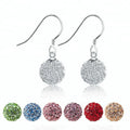 CGO02  Trending 925 Sterling Silver Fine Jewelry 10-12mm Shiny Crystal Pave Zircon Fashion Ball Hook Earring for Women Lady Gift