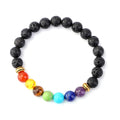 Trendy Genuine Gemstone Chakra Bracelet with Beaded Geometric Design Essential Oils Holder for Energy Healing for Anniversaries