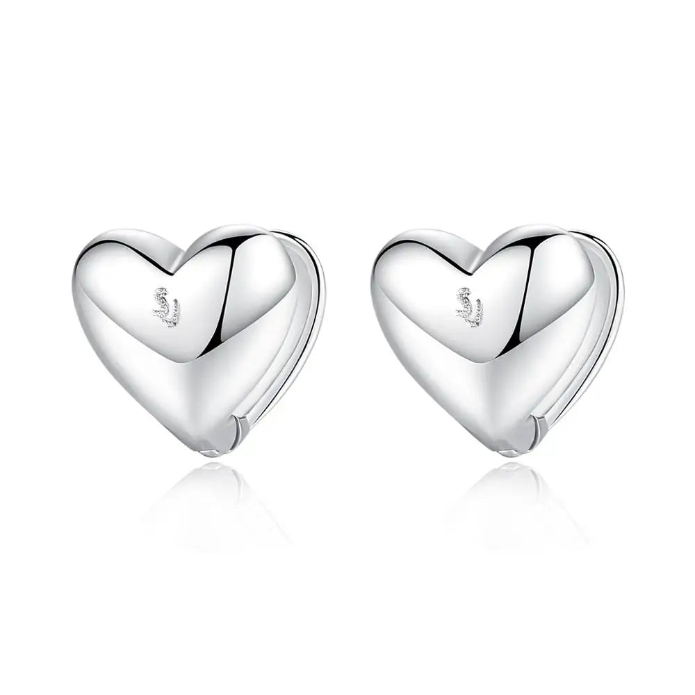 LUOTEEMI Lovely Heart Shape Earrings Gold Plated Korea Cute Earring Gift for Girl Wholesale Jewelry