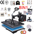 Double Display Advanced New 8 in 1 Combo Heat Transfer Machine Sublimation Heat Press Machine for Mug/Hat/Tshirt/Slate Rock/MDF