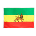 Wholesale Printed Polyester Stock 3x5 Ft Kingdom Ethiopia Imperial Ethiopian Green Yellow Red Flag Lion Silk Screen Printed