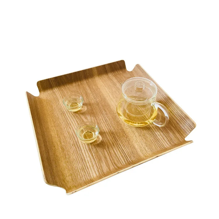 Wholesale Eco-Friendly Biodegradable Classical Hotel 36.7cm Square Wood Large Durable Reusable Food Grade Serving Tray