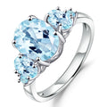 A4072 Abiding Fashion Natural Sky Blue Topaz Three Stone Rings Women's 925 Sterling Silver Jewelry Rings 2025