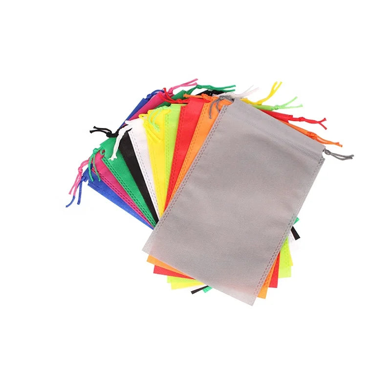 Custom Eco-Friendly Mini Size Non-Woven Drawstring Gift Bag and Colorful Promotional Shopping Bag
