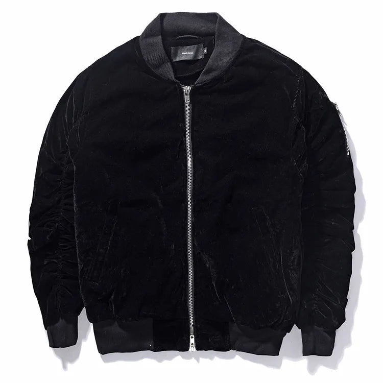 Wholesale Motorcycle Bomber Velour Jacket for Men