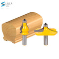 L-N102-1 2 Bit 1/2" Shank Handrail Router Bit Set - Standard/Flute Line Knife Woodworking Cutter Tenon Cutter for Woodworking