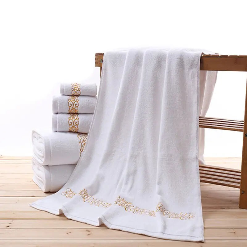 5 Star Top Grade 100% Cotton Hotel Towel Set Highly Absorbent Bath Hand Washcloths Embroidery Woven Technics for Shower Bath