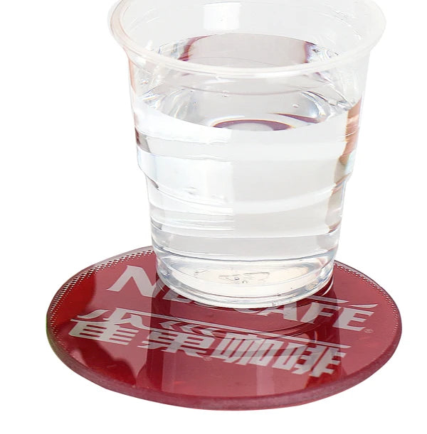 Blank Glass coaster Mug Cup Sublimation coaster Transparent Round Circle Glass Pad coaster