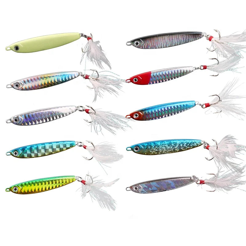 7g 10g 15g 20g 25g 40g  Fishing  Spinnerbait Metal Lure Tuna Lures Glow in the Dark Fishing Tackle Lead Minnow Jigging Pesca